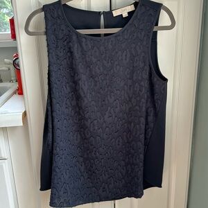 Womens blouse, raised leopard print, smoke free home; dry cleaned